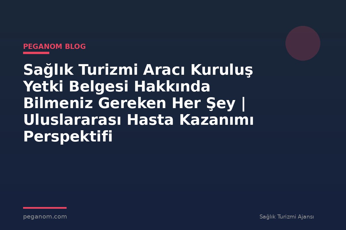 Sağlık Turizmi Aracı Kuruluş Yetki Belgesi Hakkında Bilmeniz Gereken Her Şey | Uluslararası Hasta Kazanımı Perspektifi