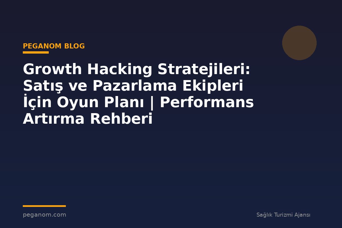 Growth Hacking Stratejileri: Satış ve Pazarlama Ekipleri İçin Oyun Planı | Performans Artırma Rehberi