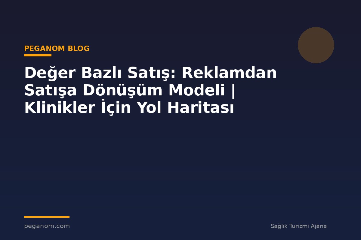 Değer Bazlı Satış: Reklamdan Satışa Dönüşüm Modeli | Klinikler İçin Yol Haritası