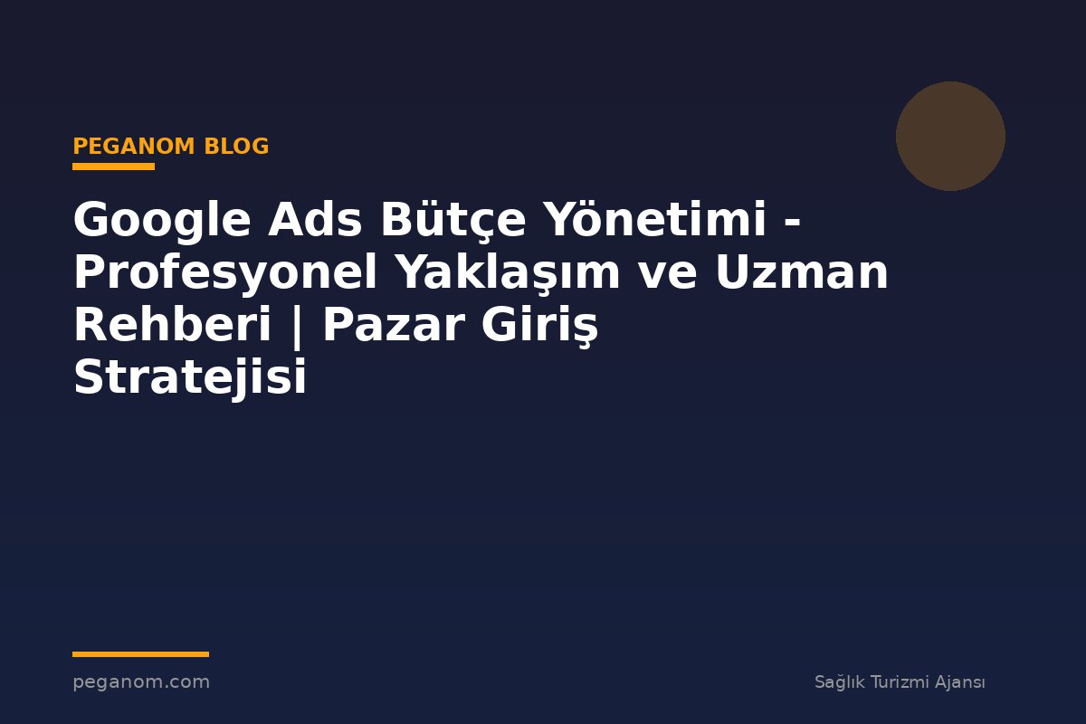 Google Ads Bütçe Yönetimi - Profesyonel Yaklaşım ve Uzman Rehberi | Pazar Giriş Stratejisi