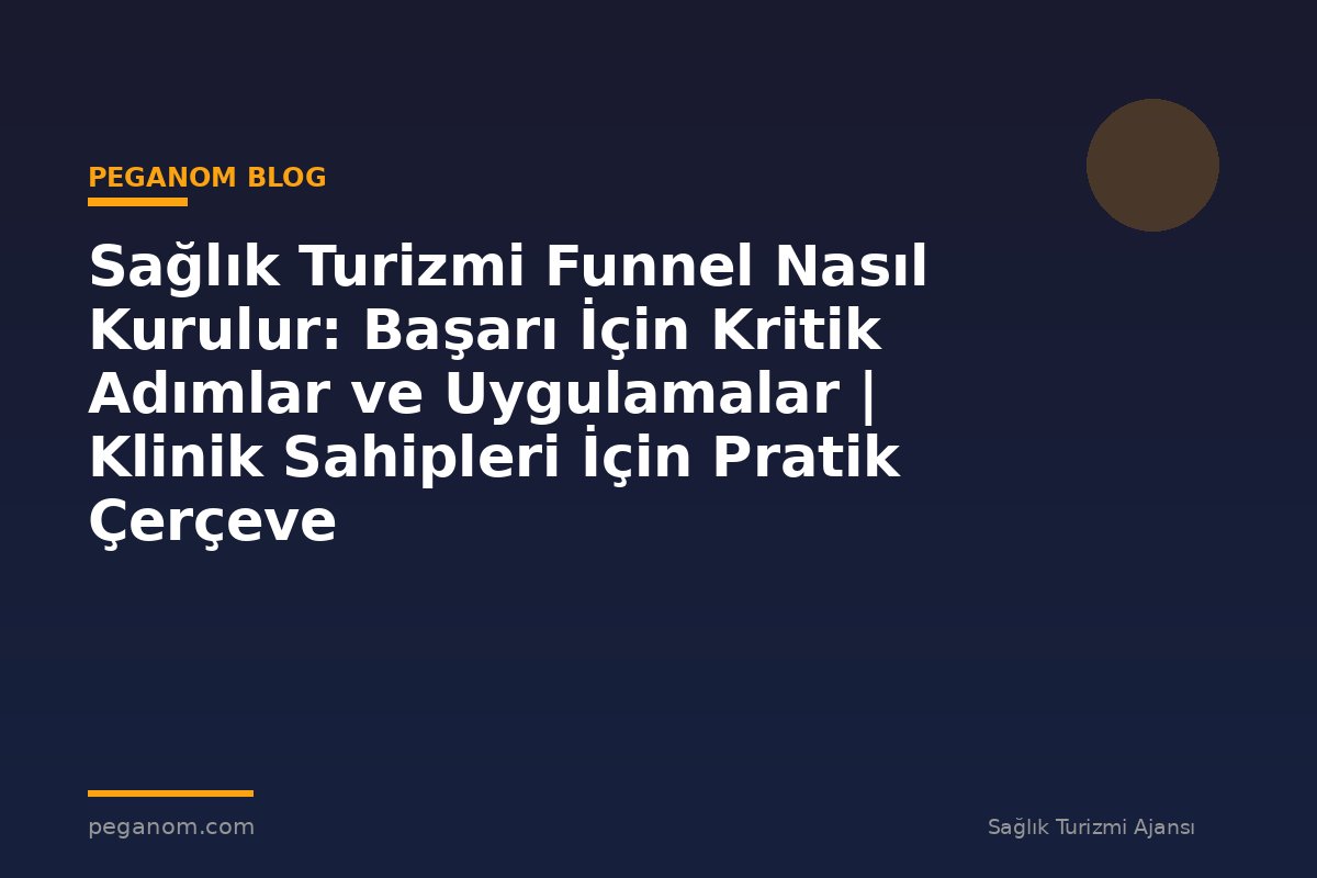 Sağlık Turizmi Funnel Nasıl Kurulur: Başarı İçin Kritik Adımlar ve Uygulamalar | Klinik Sahipleri İçin Pratik Çerçeve
