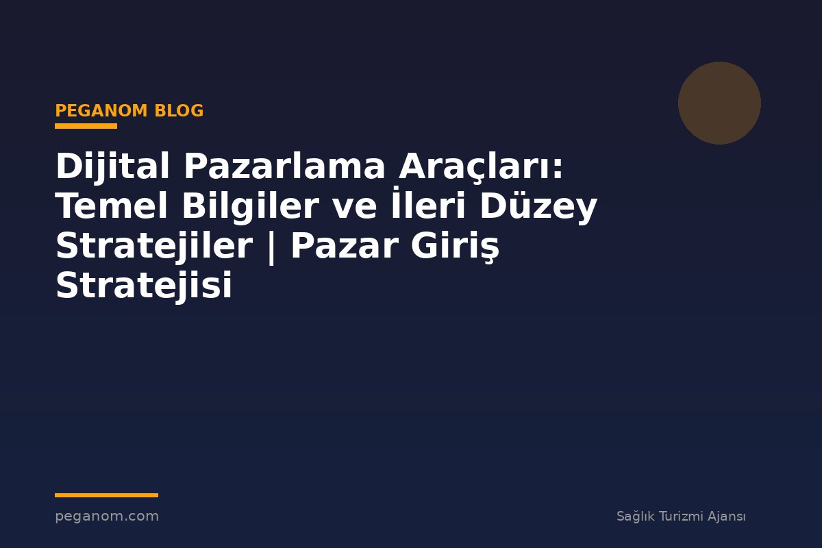 Dijital Pazarlama Araçları: Temel Bilgiler ve İleri Düzey Stratejiler | Pazar Giriş Stratejisi