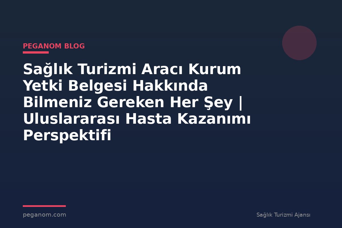 Sağlık Turizmi Aracı Kurum Yetki Belgesi Hakkında Bilmeniz Gereken Her Şey | Uluslararası Hasta Kazanımı Perspektifi