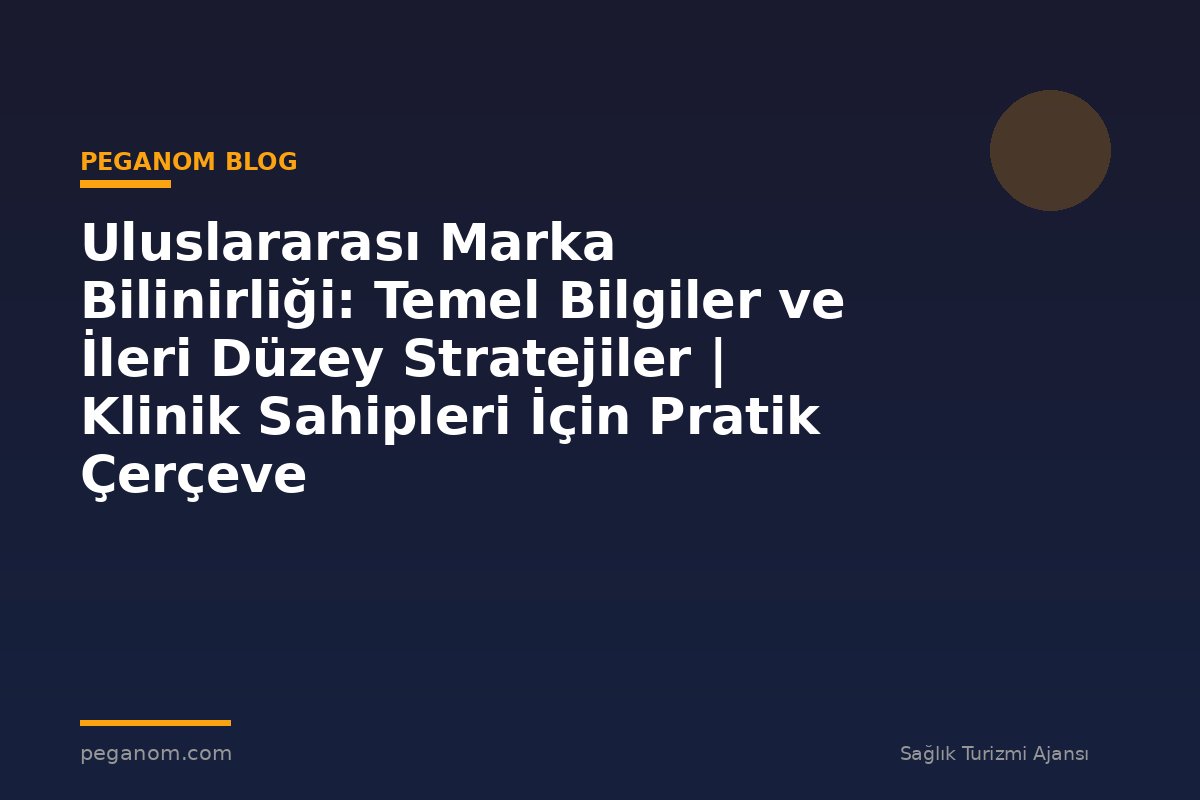 Uluslararası Marka Bilinirliği: Temel Bilgiler ve İleri Düzey Stratejiler | Klinik Sahipleri İçin Pratik Çerçeve