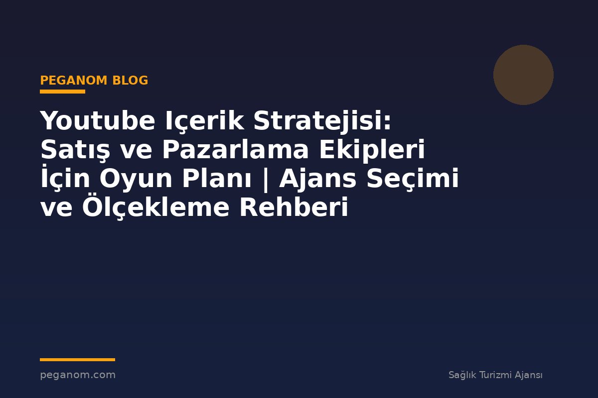 Youtube Içerik Stratejisi: Satış ve Pazarlama Ekipleri İçin Oyun Planı | Ajans Seçimi ve Ölçekleme Rehberi