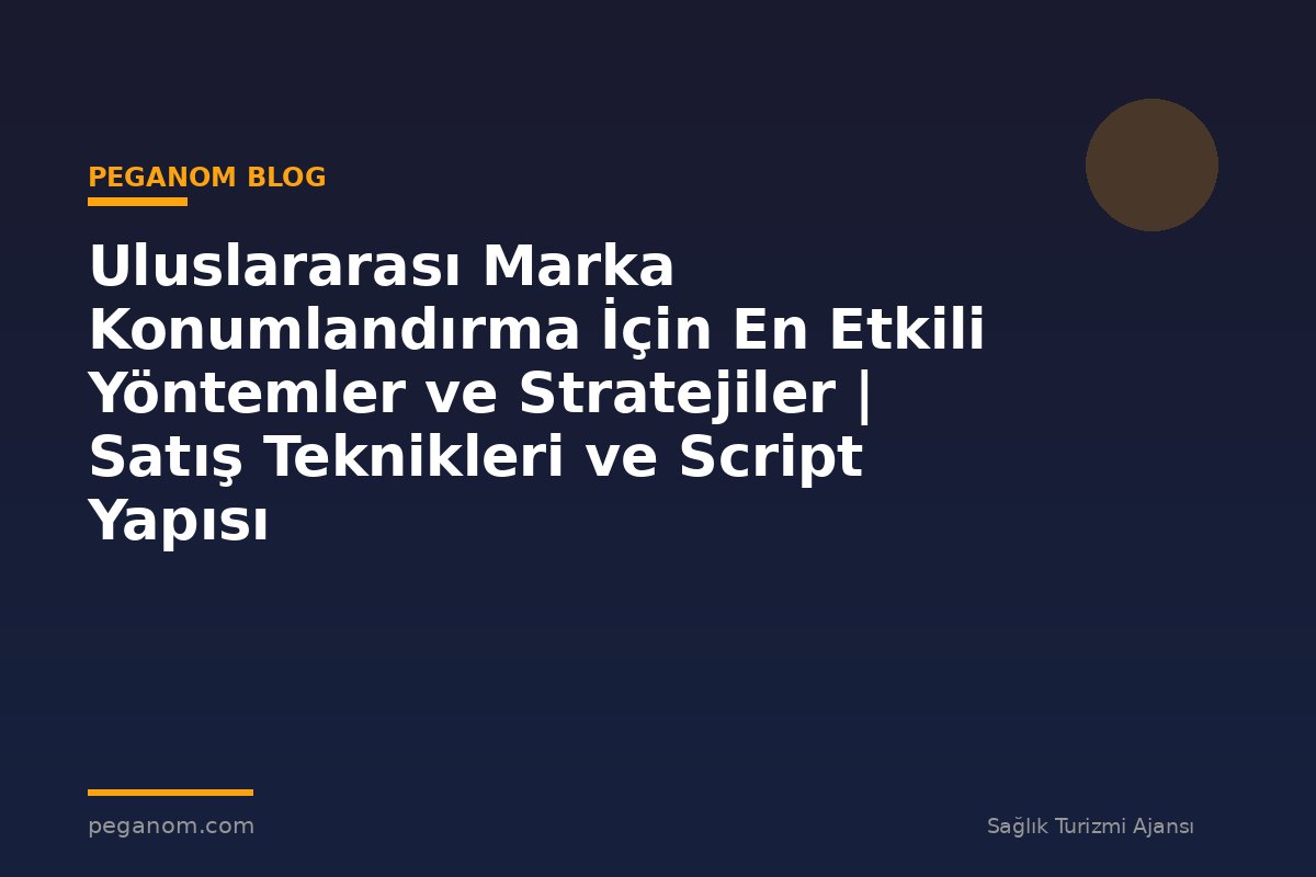 Uluslararası Marka Konumlandırma İçin En Etkili Yöntemler ve Stratejiler | Satış Teknikleri ve Script Yapısı