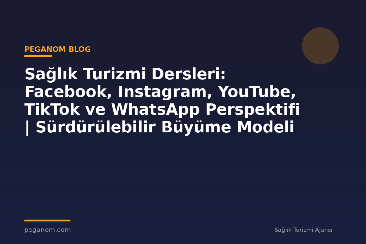 Sağlık Turizmi Dersleri: Facebook, Instagram, YouTube, TikTok ve WhatsApp Perspektifi | Sürdürülebilir Büyüme Modeli