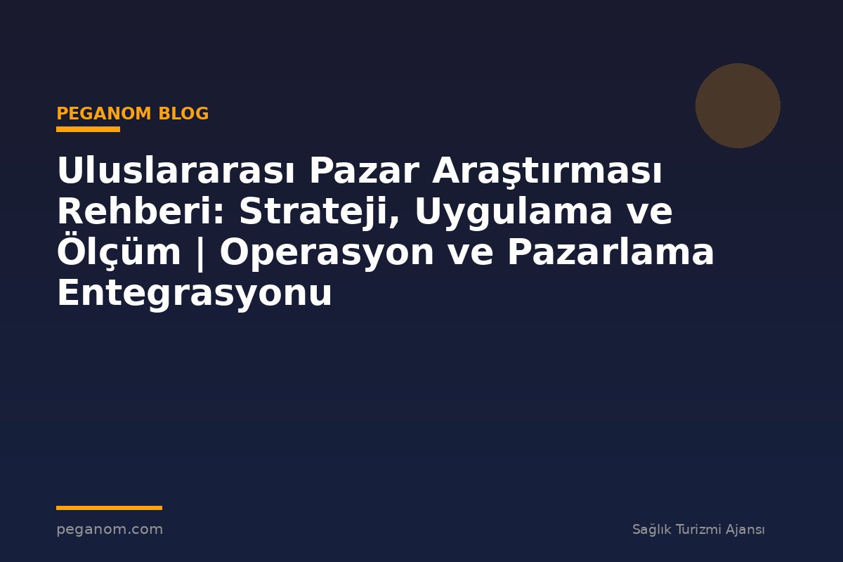 Uluslararası Pazar Araştırması Rehberi: Strateji, Uygulama ve Ölçüm | Operasyon ve Pazarlama Entegrasyonu