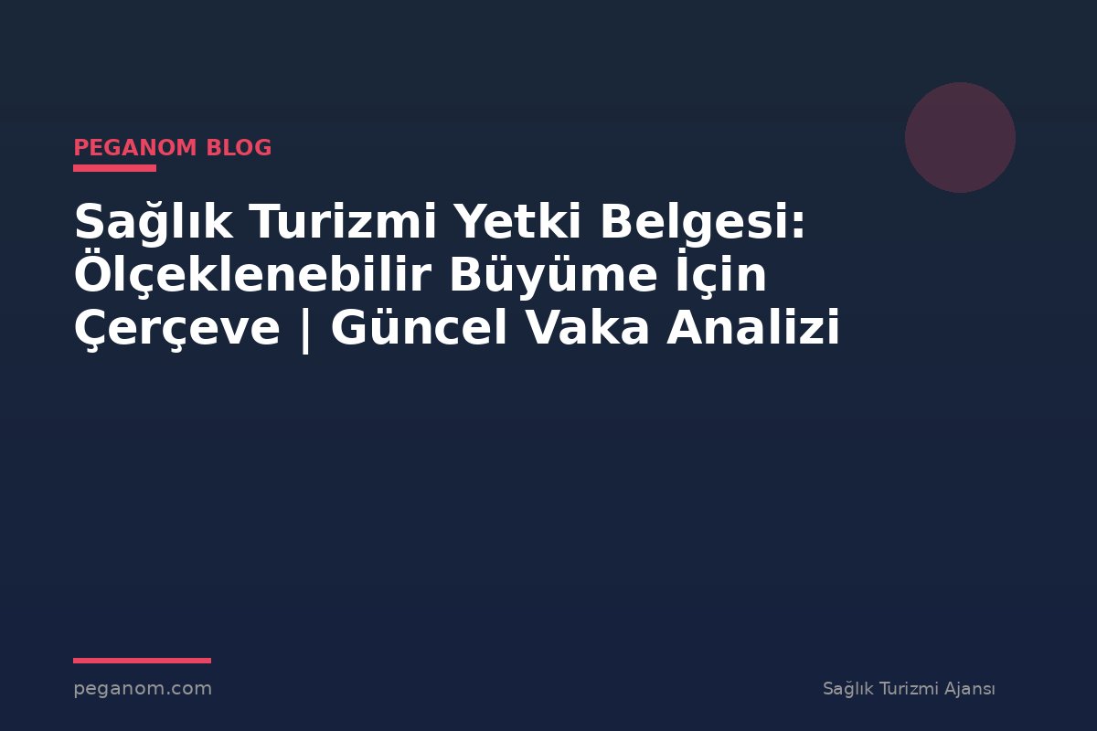 Sağlık Turizmi Yetki Belgesi: Ölçeklenebilir Büyüme İçin Çerçeve | Güncel Vaka Analizi