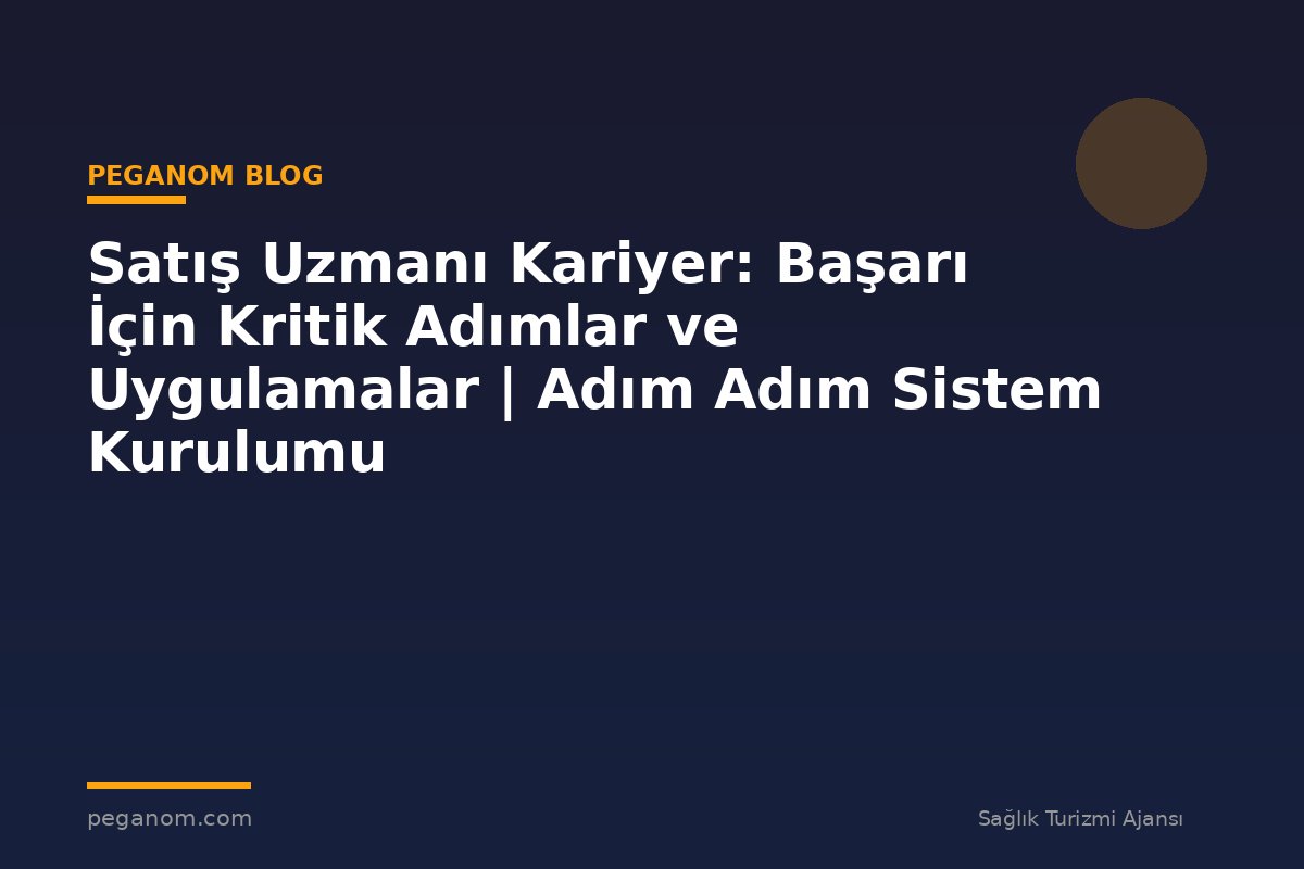 Satış Uzmanı Kariyer: Başarı İçin Kritik Adımlar ve Uygulamalar | Adım Adım Sistem Kurulumu