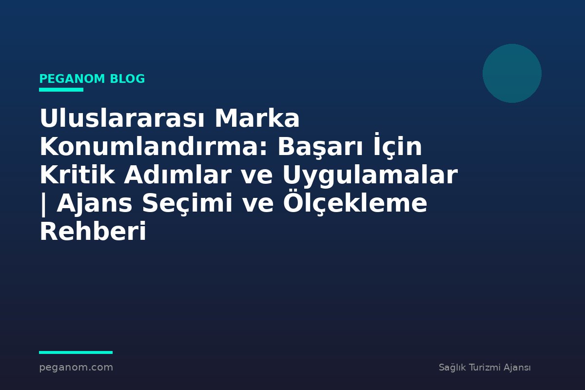 Uluslararası Marka Konumlandırma: Başarı İçin Kritik Adımlar ve Uygulamalar | Ajans Seçimi ve Ölçekleme Rehberi