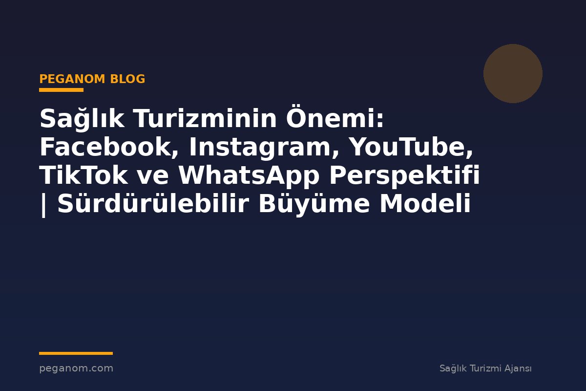 Sağlık Turizminin Önemi: Facebook, Instagram, YouTube, TikTok ve WhatsApp Perspektifi | Sürdürülebilir Büyüme Modeli