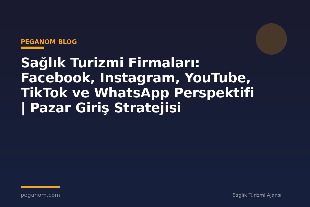 Sağlık Turizmi Firmaları: Facebook, Instagram, YouTube, TikTok ve WhatsApp Perspektifi | Pazar Giriş Stratejisi