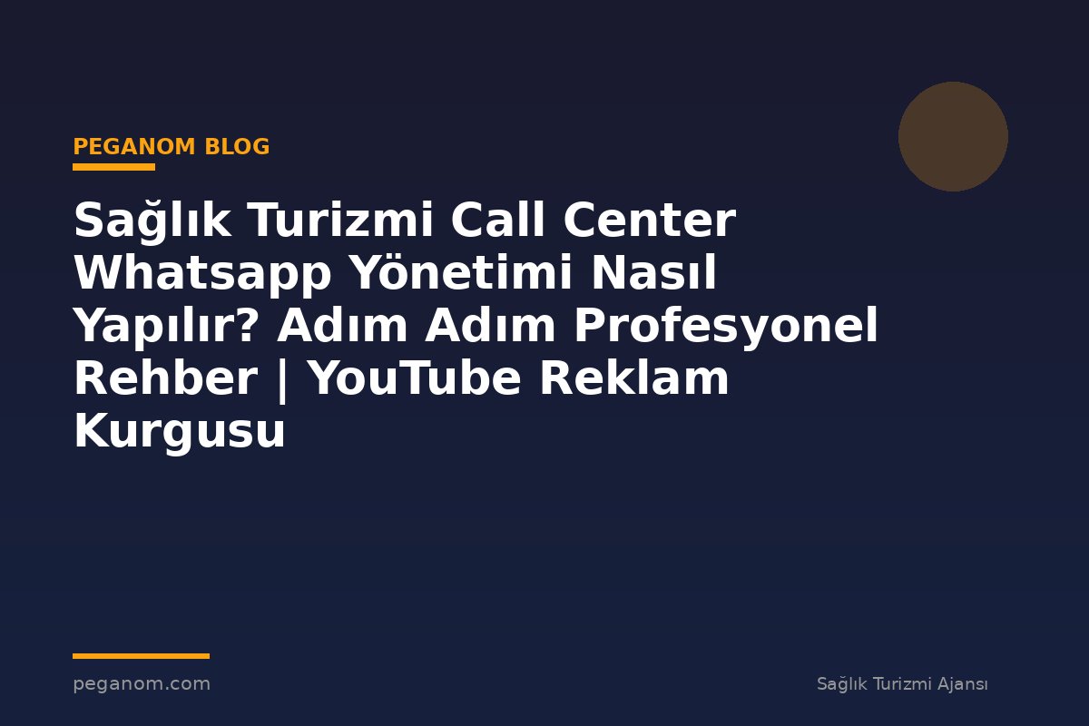 Sağlık Turizmi Call Center Whatsapp Yönetimi Nasıl Yapılır? Adım Adım Profesyonel Rehber | YouTube Reklam Kurgusu