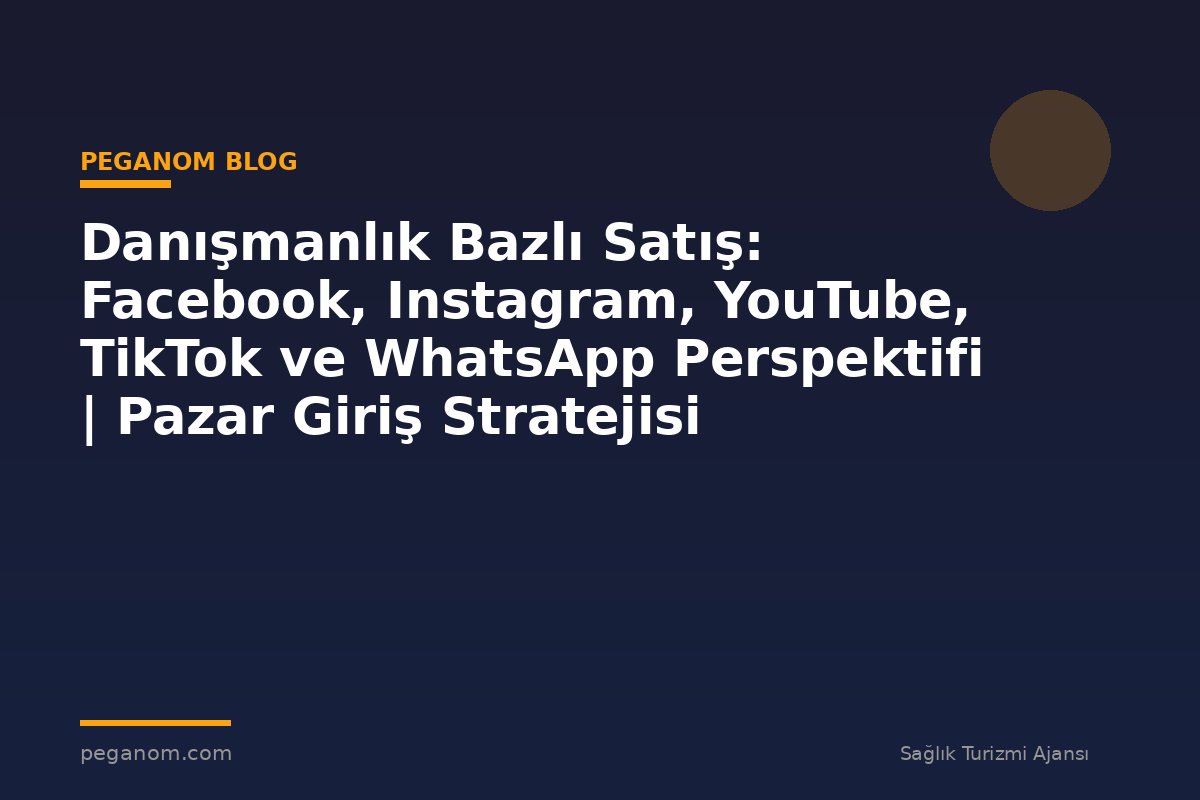 Danışmanlık Bazlı Satış: Facebook, Instagram, YouTube, TikTok ve WhatsApp Perspektifi | Pazar Giriş Stratejisi