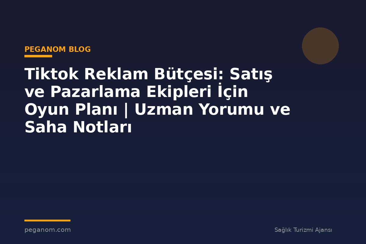 Tiktok Reklam Bütçesi: Satış ve Pazarlama Ekipleri İçin Oyun Planı | Uzman Yorumu ve Saha Notları