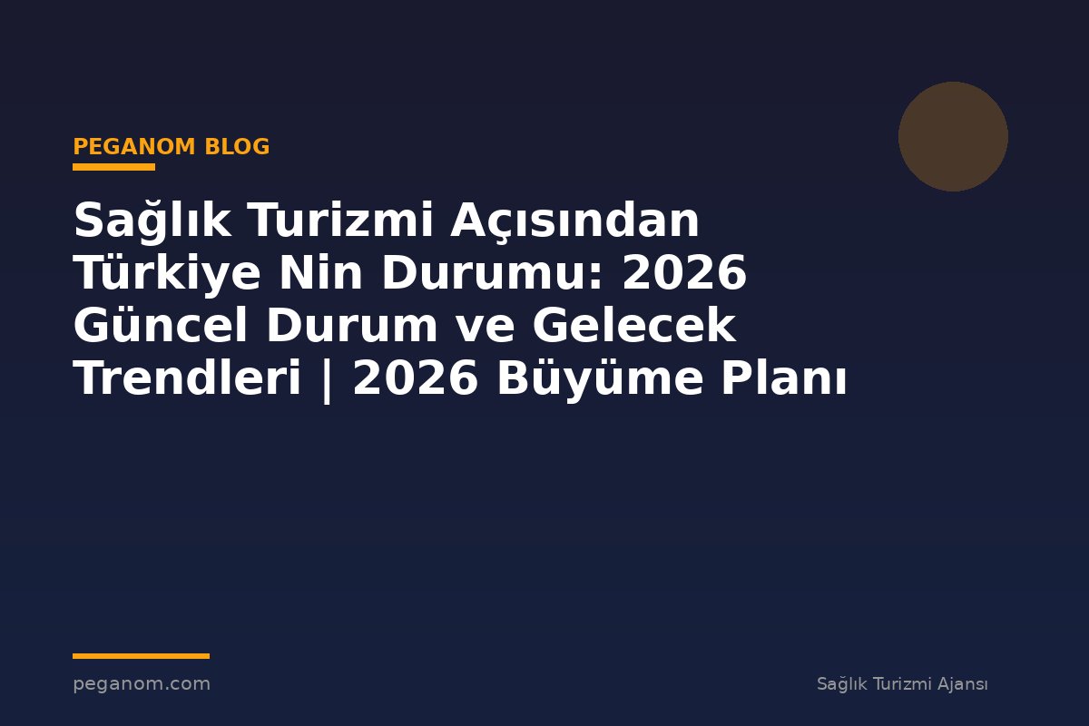 Sağlık Turizmi Açısından Türkiye Nin Durumu: 2026 Güncel Durum ve Gelecek Trendleri | 2026 Büyüme Planı