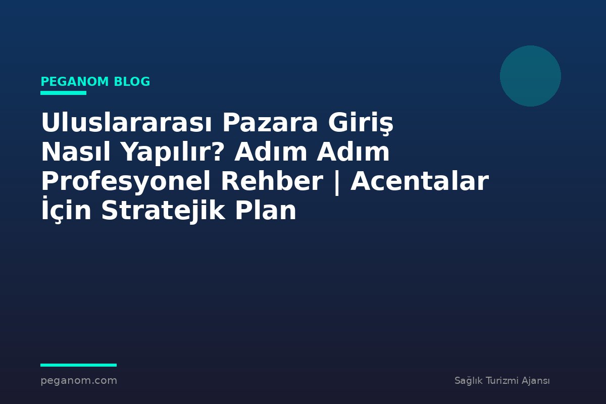 Uluslararası Pazara Giriş Nasıl Yapılır? Adım Adım Profesyonel Rehber | Acentalar İçin Stratejik Plan