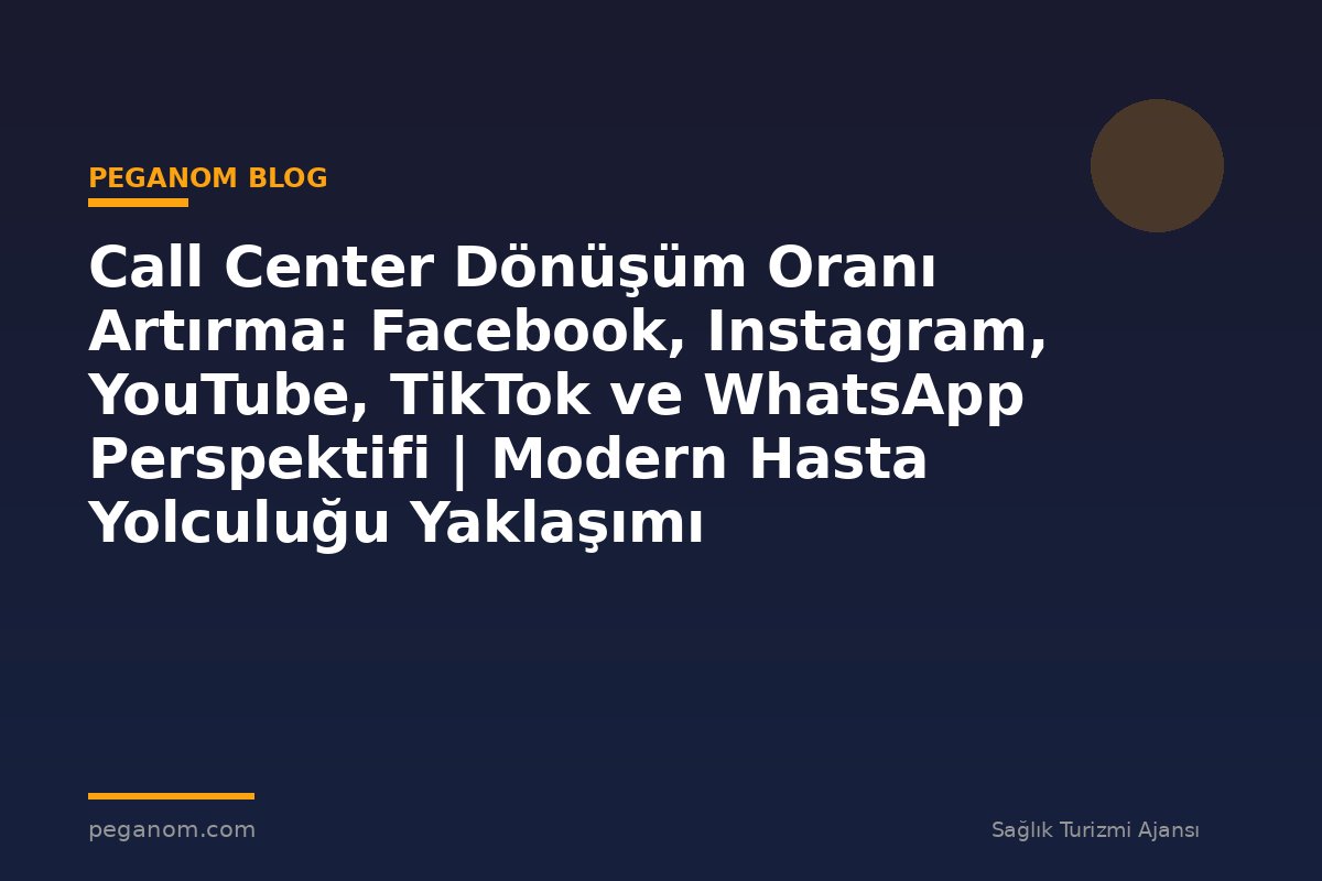 Call Center Dönüşüm Oranı Artırma: Facebook, Instagram, YouTube, TikTok ve WhatsApp Perspektifi | Modern Hasta Yolculuğu Yaklaşımı