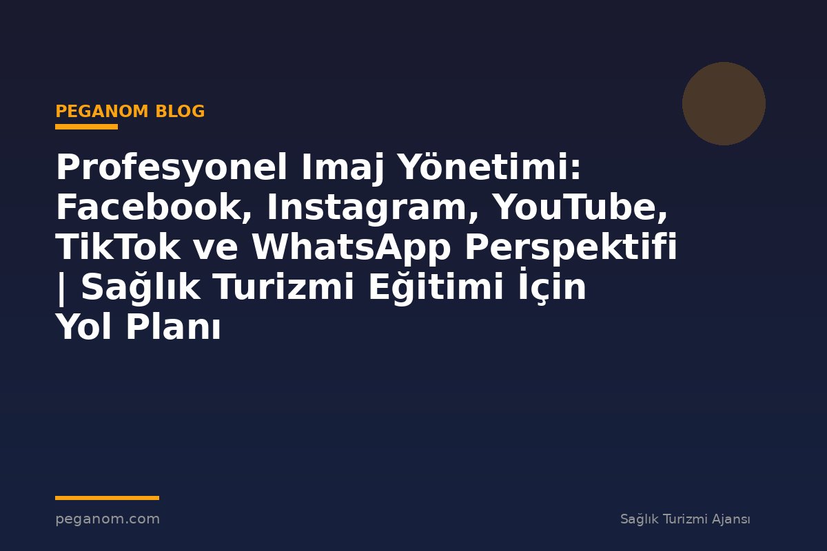 Profesyonel Imaj Yönetimi: Facebook, Instagram, YouTube, TikTok ve WhatsApp Perspektifi | Sağlık Turizmi Eğitimi İçin Yol Planı