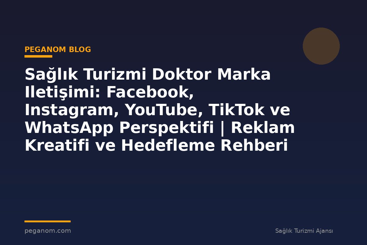 Sağlık Turizmi Doktor Marka Iletişimi: Facebook, Instagram, YouTube, TikTok ve WhatsApp Perspektifi | Reklam Kreatifi ve Hedefleme Rehberi