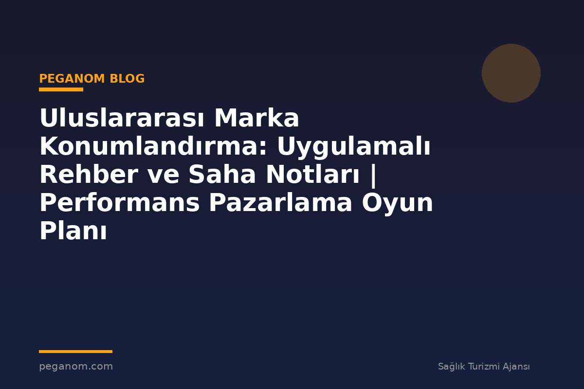 Uluslararası Marka Konumlandırma: Uygulamalı Rehber ve Saha Notları | Performans Pazarlama Oyun Planı