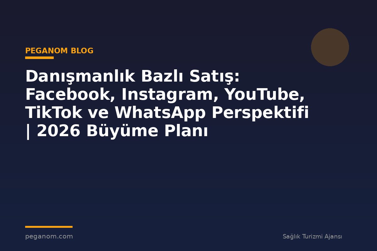 Danışmanlık Bazlı Satış: Facebook, Instagram, YouTube, TikTok ve WhatsApp Perspektifi | 2026 Büyüme Planı