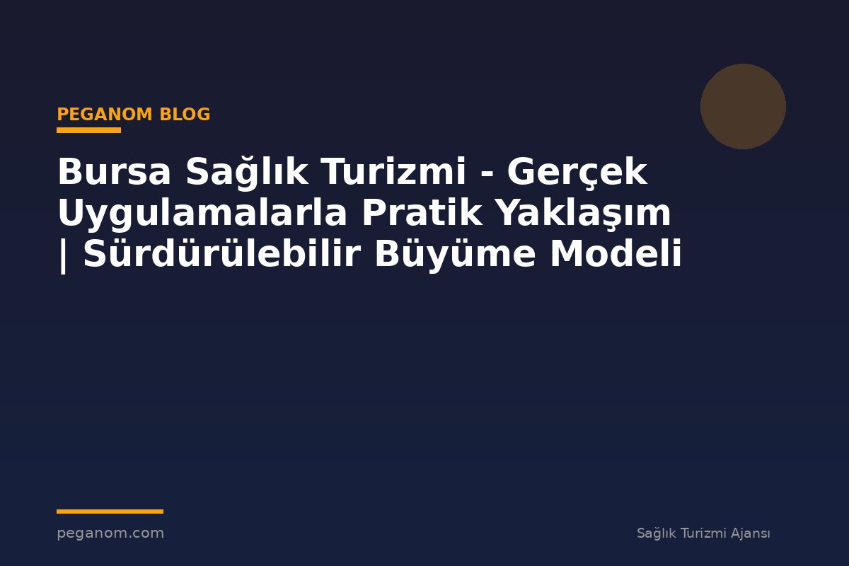 Bursa Sağlık Turizmi - Gerçek Uygulamalarla Pratik Yaklaşım | Sürdürülebilir Büyüme Modeli