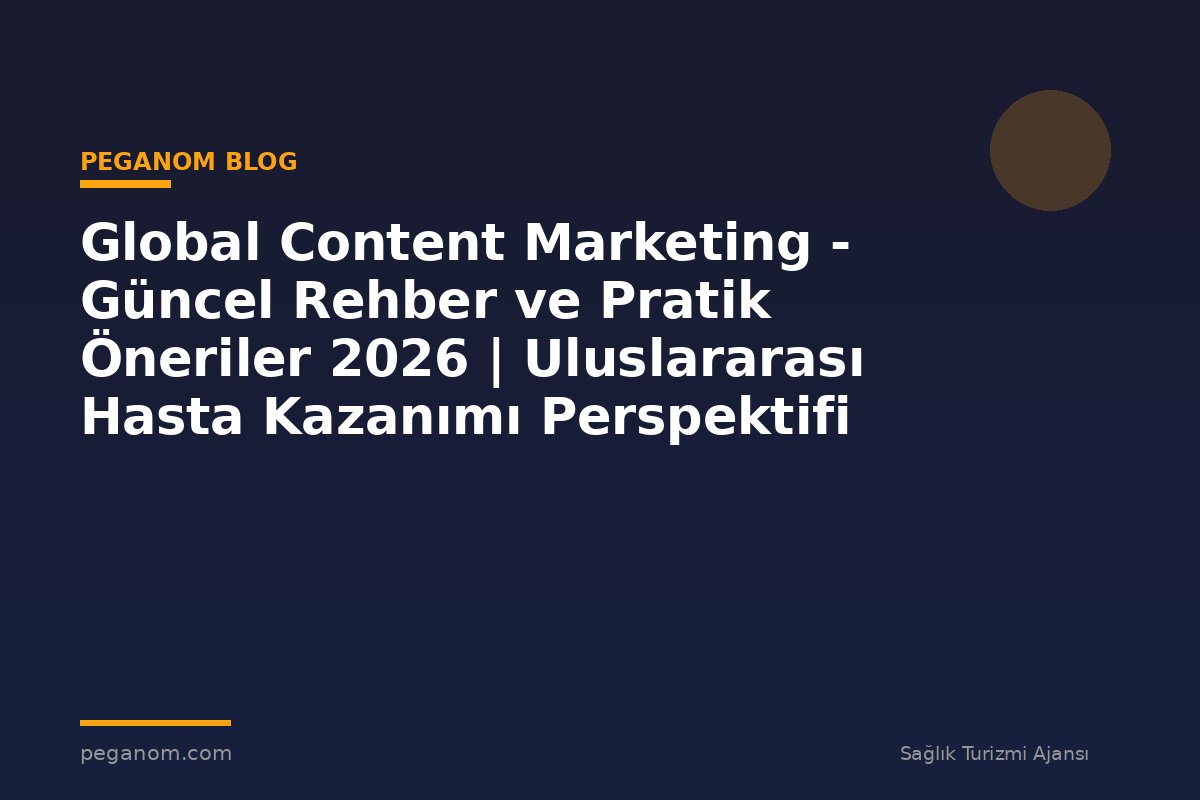 Global Content Marketing - Güncel Rehber ve Pratik Öneriler 2026 | Uluslararası Hasta Kazanımı Perspektifi