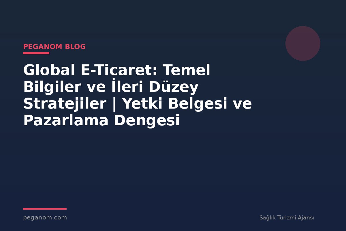 Global E-Ticaret: Temel Bilgiler ve İleri Düzey Stratejiler | Yetki Belgesi ve Pazarlama Dengesi
