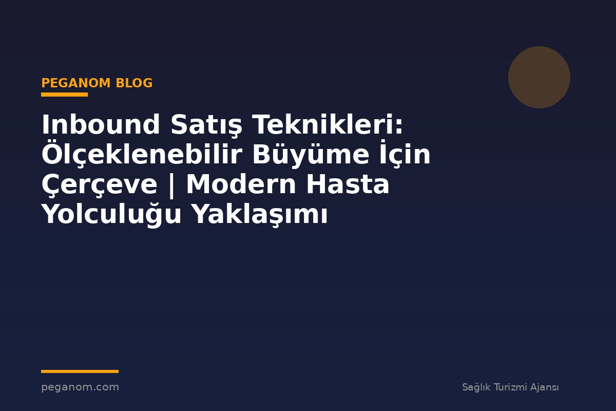 Inbound Satış Teknikleri: Ölçeklenebilir Büyüme İçin Çerçeve | Modern Hasta Yolculuğu Yaklaşımı