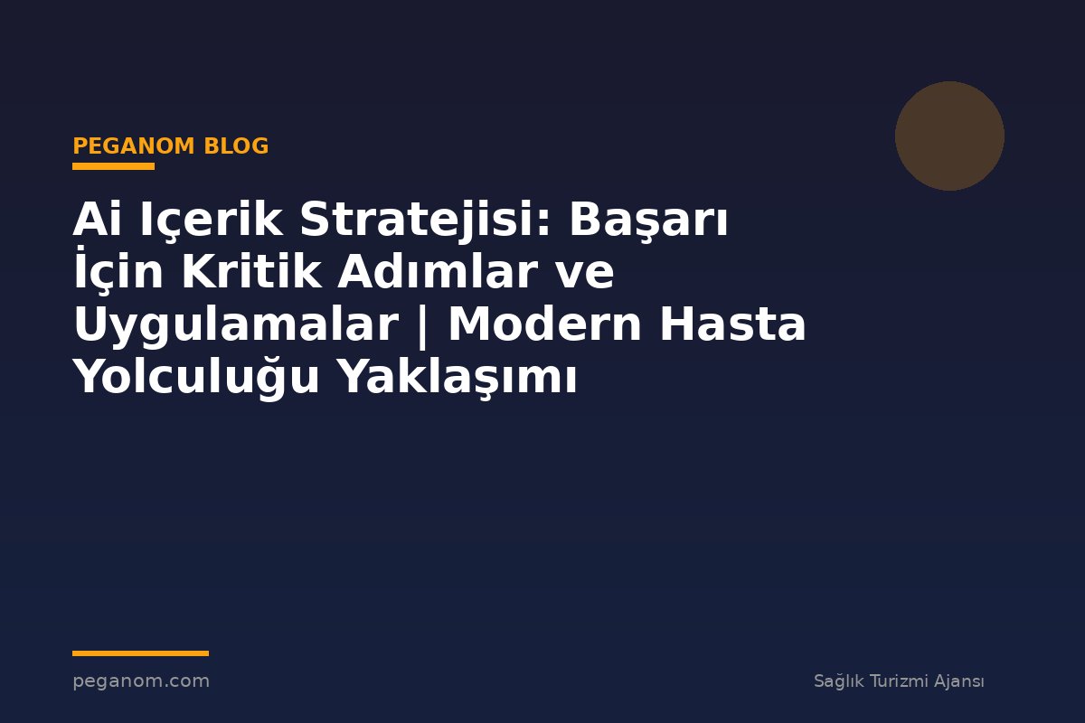 Ai Içerik Stratejisi: Başarı İçin Kritik Adımlar ve Uygulamalar | Modern Hasta Yolculuğu Yaklaşımı