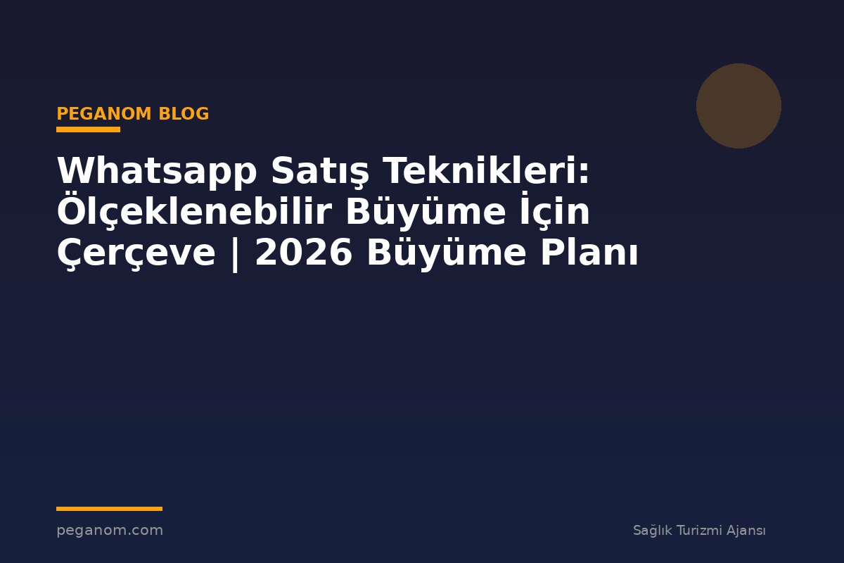 Whatsapp Satış Teknikleri: Ölçeklenebilir Büyüme İçin Çerçeve | 2026 Büyüme Planı