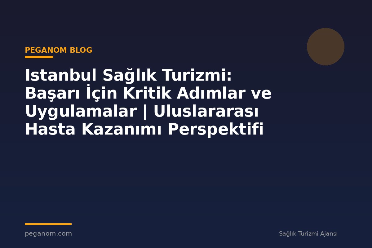 Istanbul Sağlık Turizmi: Başarı İçin Kritik Adımlar ve Uygulamalar | Uluslararası Hasta Kazanımı Perspektifi
