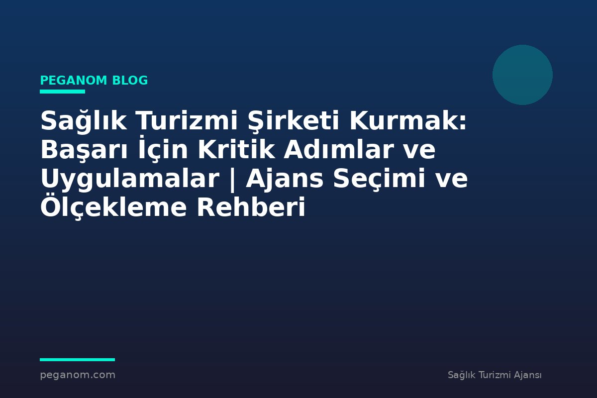 Sağlık Turizmi Şirketi Kurmak: Başarı İçin Kritik Adımlar ve Uygulamalar | Ajans Seçimi ve Ölçekleme Rehberi