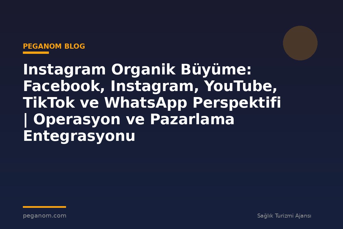 Instagram Organik Büyüme: Facebook, Instagram, YouTube, TikTok ve WhatsApp Perspektifi | Operasyon ve Pazarlama Entegrasyonu