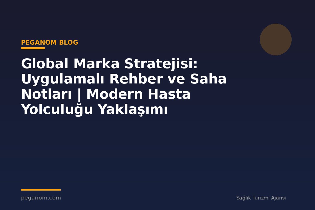 Global Marka Stratejisi: Uygulamalı Rehber ve Saha Notları | Modern Hasta Yolculuğu Yaklaşımı
