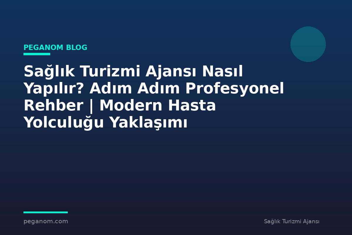 Sağlık Turizmi Ajansı Nasıl Yapılır? Adım Adım Profesyonel Rehber | Modern Hasta Yolculuğu Yaklaşımı