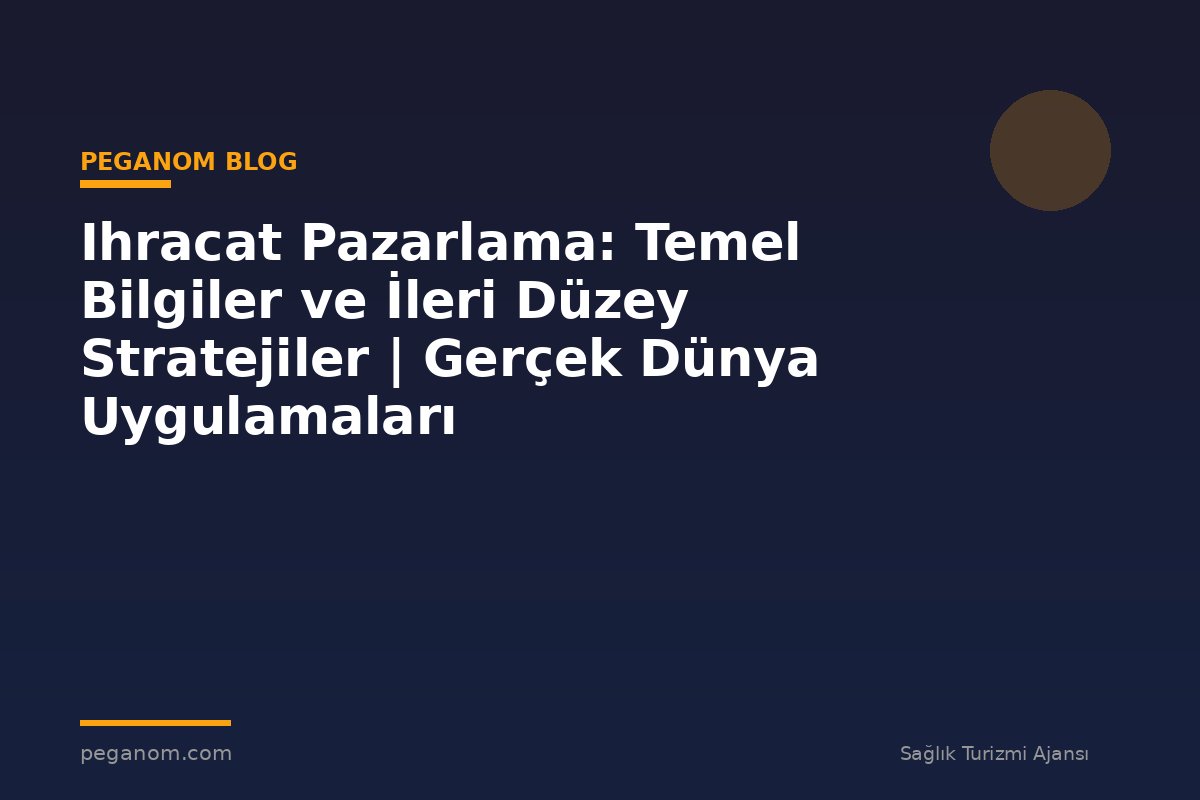 Ihracat Pazarlama: Temel Bilgiler ve İleri Düzey Stratejiler | Gerçek Dünya Uygulamaları