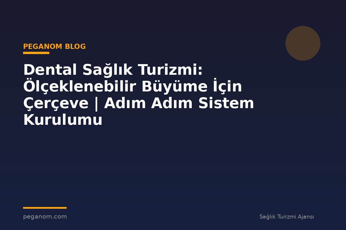 Dental Sağlık Turizmi: Ölçeklenebilir Büyüme İçin Çerçeve | Adım Adım Sistem Kurulumu