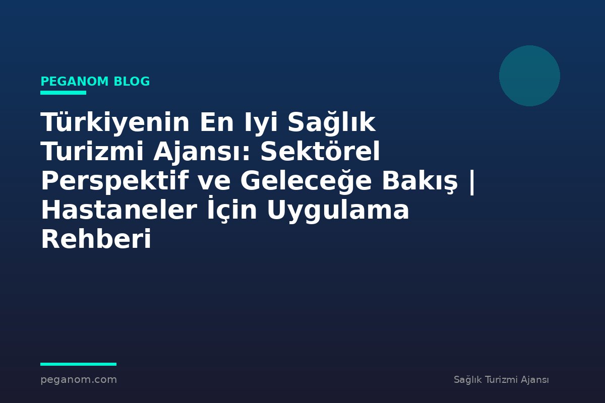 Türkiyenin En Iyi Sağlık Turizmi Ajansı: Sektörel Perspektif ve Geleceğe Bakış | Hastaneler İçin Uygulama Rehberi