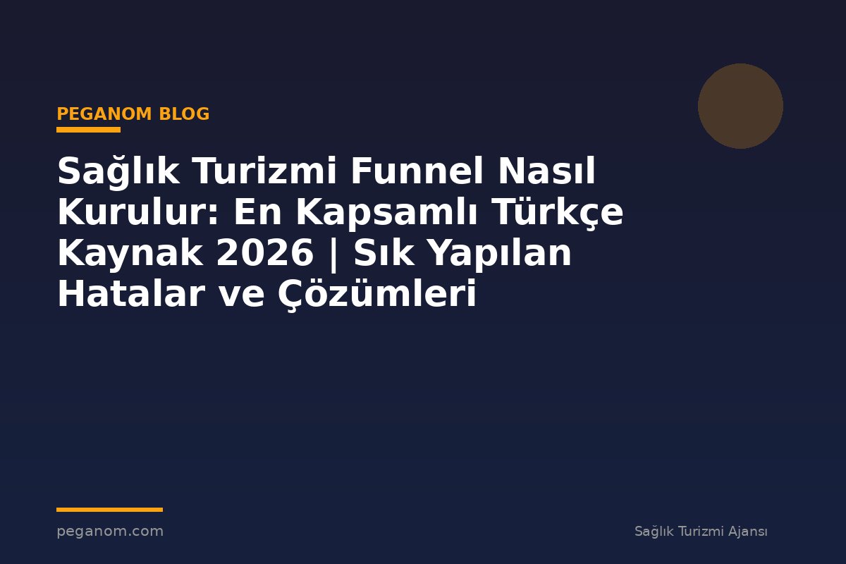 Sağlık Turizmi Funnel Nasıl Kurulur: En Kapsamlı Türkçe Kaynak 2026 | Sık Yapılan Hatalar ve Çözümleri