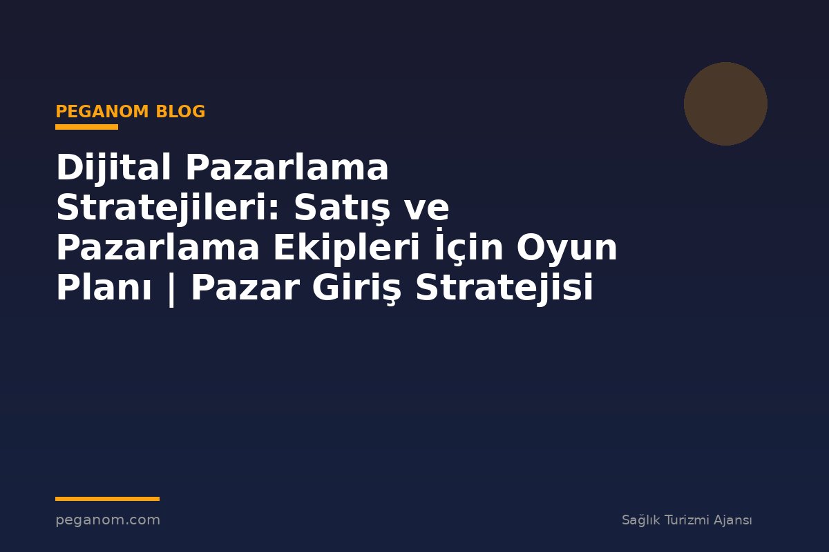 Dijital Pazarlama Stratejileri: Satış ve Pazarlama Ekipleri İçin Oyun Planı | Pazar Giriş Stratejisi