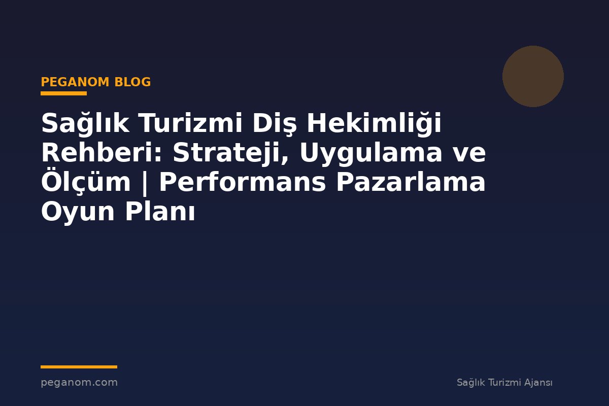 Sağlık Turizmi Diş Hekimliği Rehberi: Strateji, Uygulama ve Ölçüm | Performans Pazarlama Oyun Planı