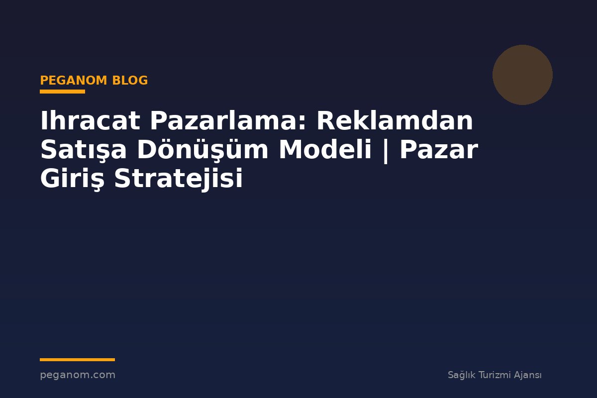 Ihracat Pazarlama: Reklamdan Satışa Dönüşüm Modeli | Pazar Giriş Stratejisi