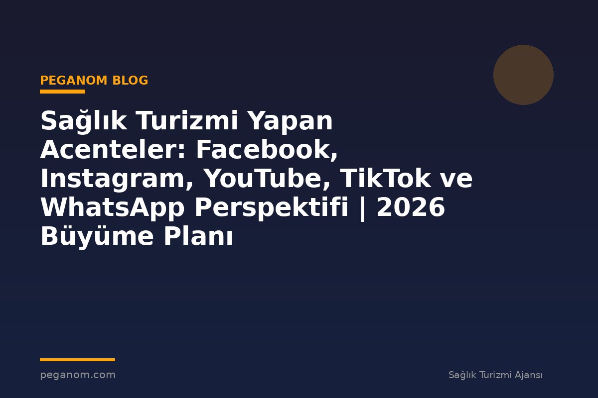 Sağlık Turizmi Yapan Acenteler: Facebook, Instagram, YouTube, TikTok ve WhatsApp Perspektifi | 2026 Büyüme Planı