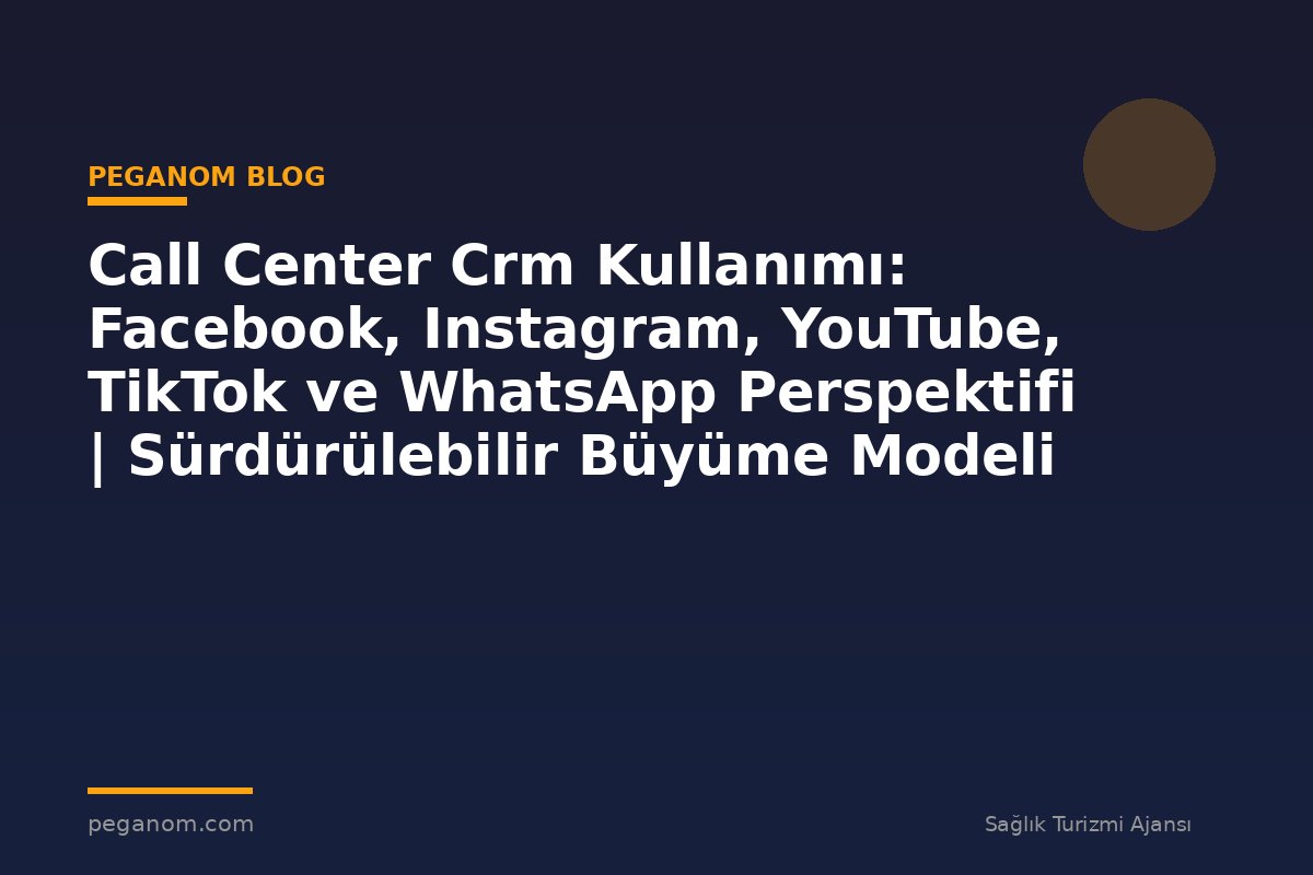 Call Center Crm Kullanımı: Facebook, Instagram, YouTube, TikTok ve WhatsApp Perspektifi | Sürdürülebilir Büyüme Modeli