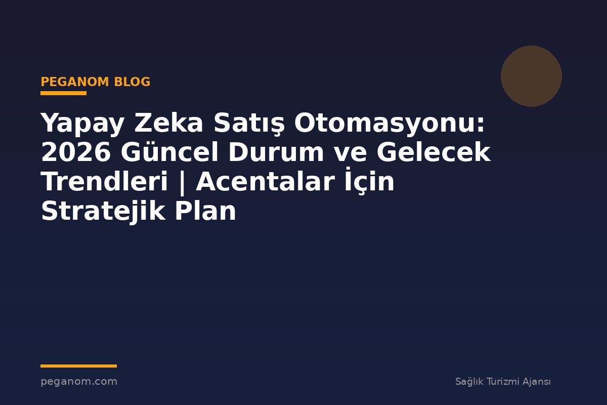 Yapay Zeka Satış Otomasyonu: 2026 Güncel Durum ve Gelecek Trendleri | Acentalar İçin Stratejik Plan