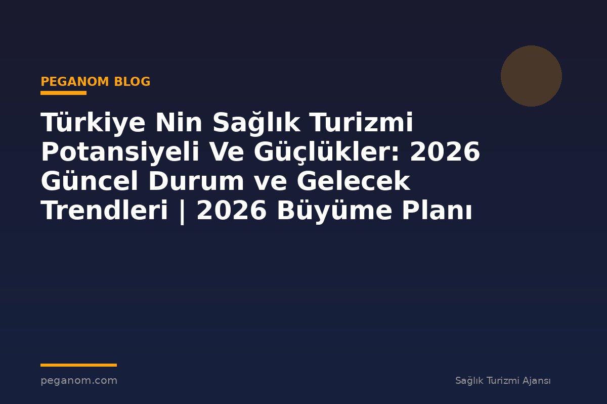 Türkiye Nin Sağlık Turizmi Potansiyeli Ve Güçlükler: 2026 Güncel Durum ve Gelecek Trendleri | 2026 Büyüme Planı