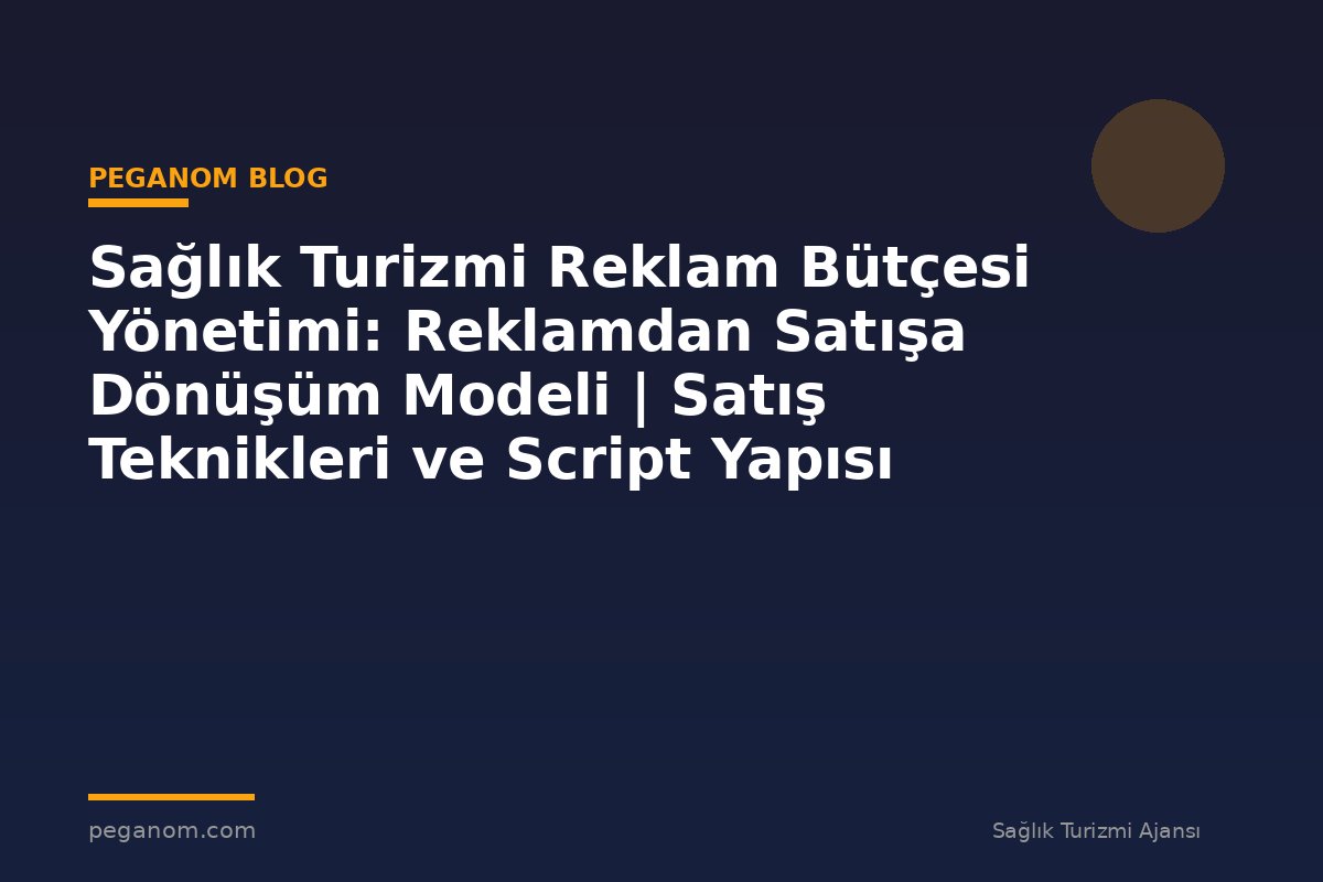 Sağlık Turizmi Reklam Bütçesi Yönetimi: Reklamdan Satışa Dönüşüm Modeli | Satış Teknikleri ve Script Yapısı